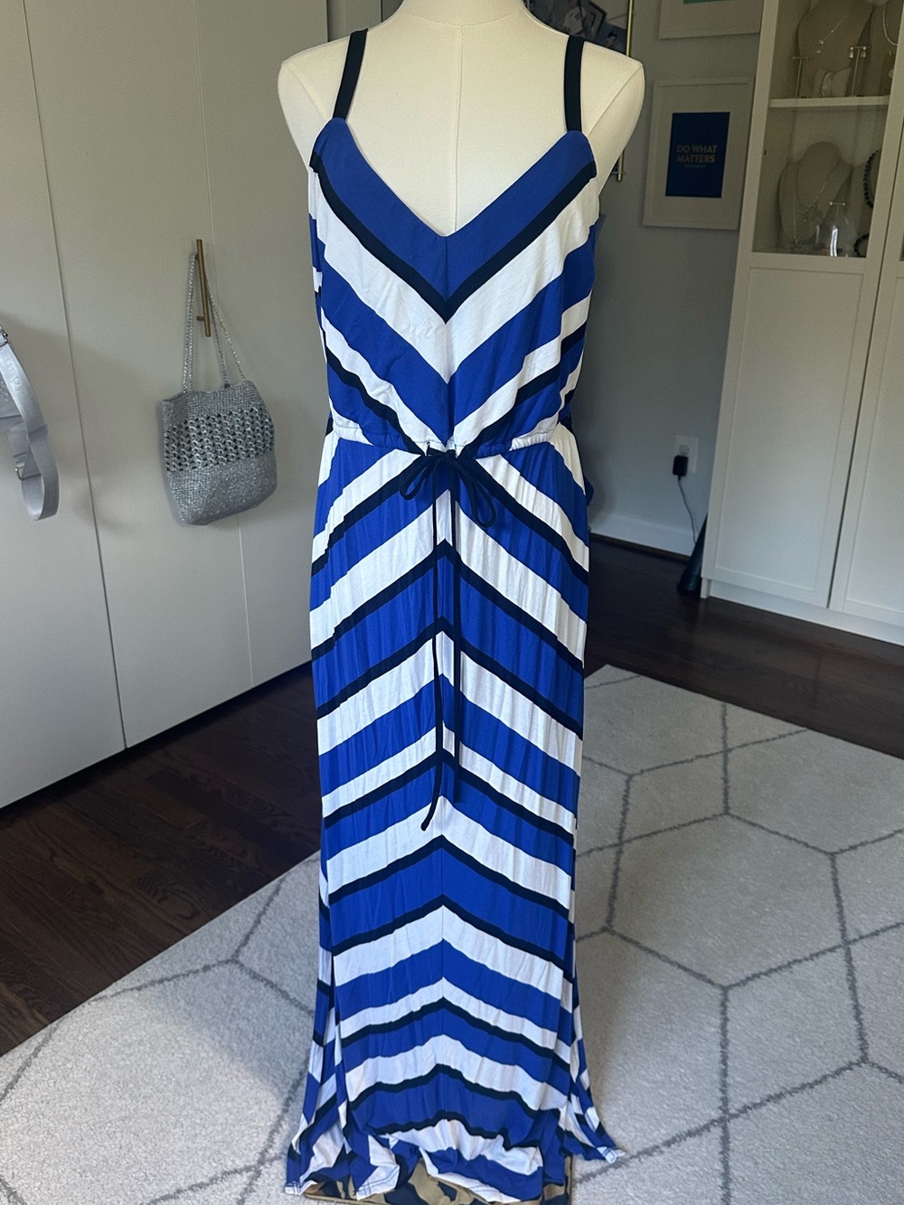 City Chic Stripe Maxi Dress in cobalt